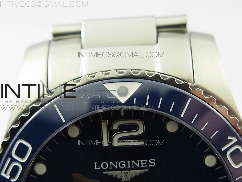 Conquest L3.840.4.56.6 Real Ceramic Bezel SS ZF 1:1 Best Edition Blue dial On SS Bracelet A2824